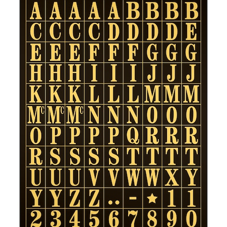 Hy-Ko 3/8In Blk/Gold Monogram, 10PK A02010